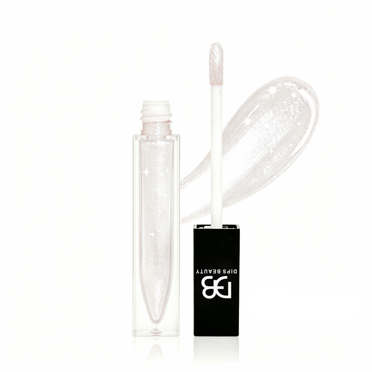 DIPS BEAUTY Mysterious clear shimmer lip gloss with a luminous high-shine finish