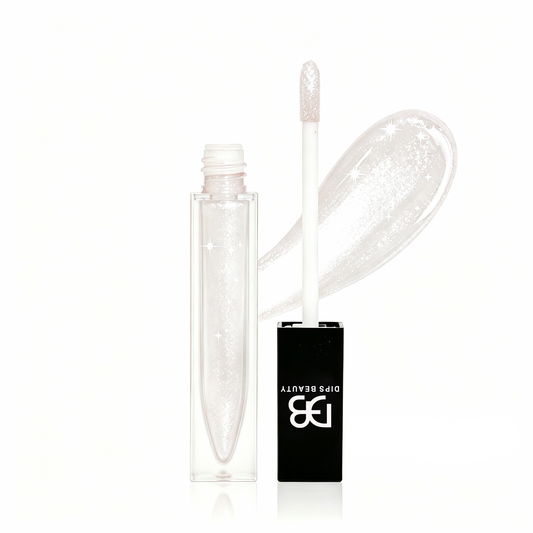 DIPS BEAUTY Mysterious clear shimmer lip gloss with a luminous high-shine finish