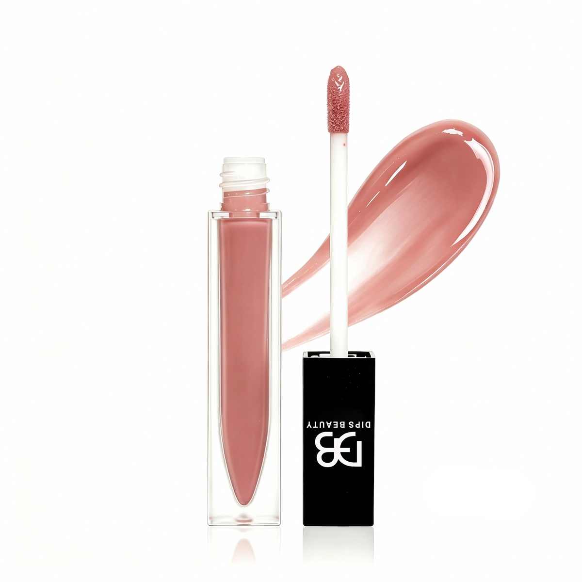 DIPS BEAUTY Skin pale warm nude lip gloss with a high-gloss finish