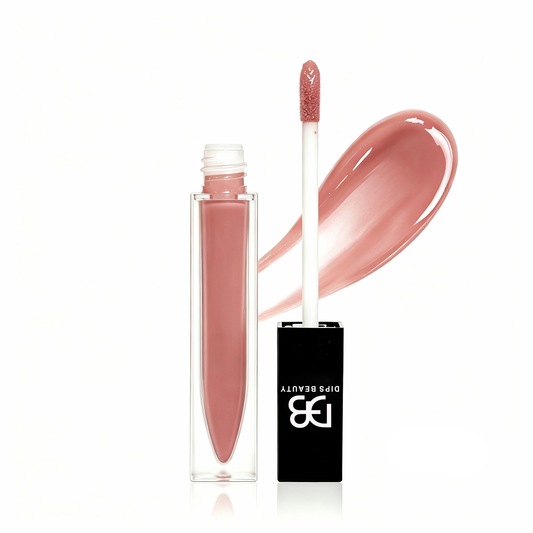 DIPS BEAUTY Skin pale warm nude lip gloss with a high-gloss finish